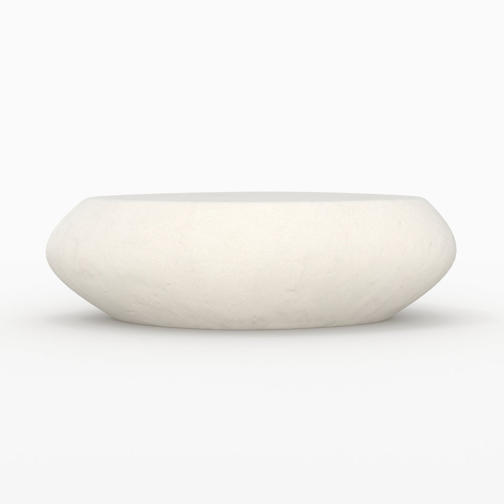 Maui - White Oval Coffee Table in Concrete Effect Clay Fiber