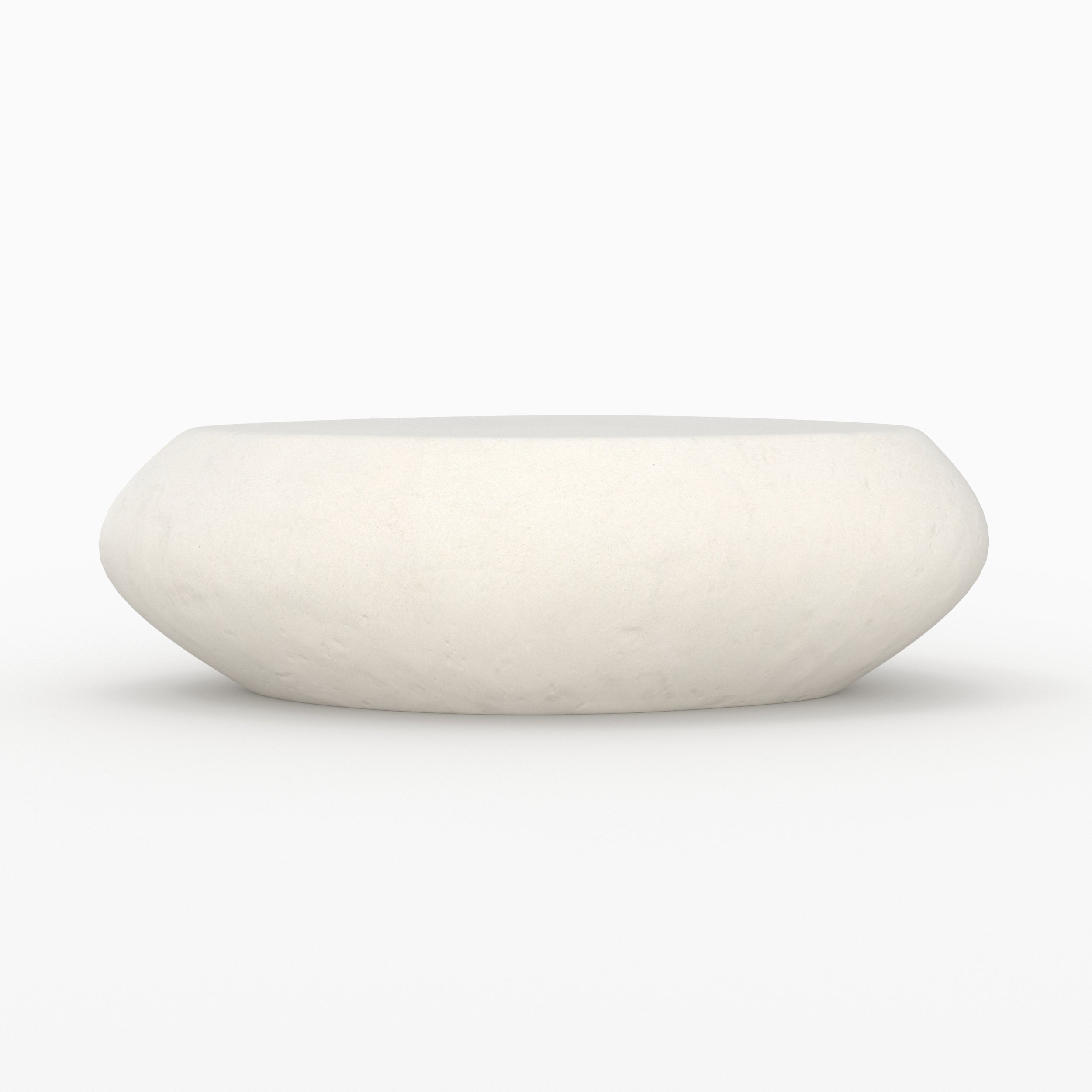 Maui - White Oval Coffee Table in Concrete Effect Clay Fiber