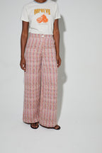Pantalon Charlie Tissage Echo Rose Fabriqué En Italie
