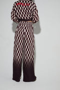 Pantalon Charlie Imprimé Clair Obscur Chocolat Fabriqué En Italie