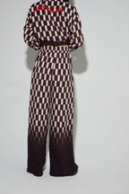 Pantalon Charlie Imprimé Clair Obscur Chocolat Fabriqué En Italie