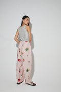 Pantalon Alma Imprimé Madone Fabriqué En Italie
