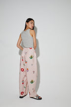 Pantalon Alma Imprimé Madone Fabriqué En Italie