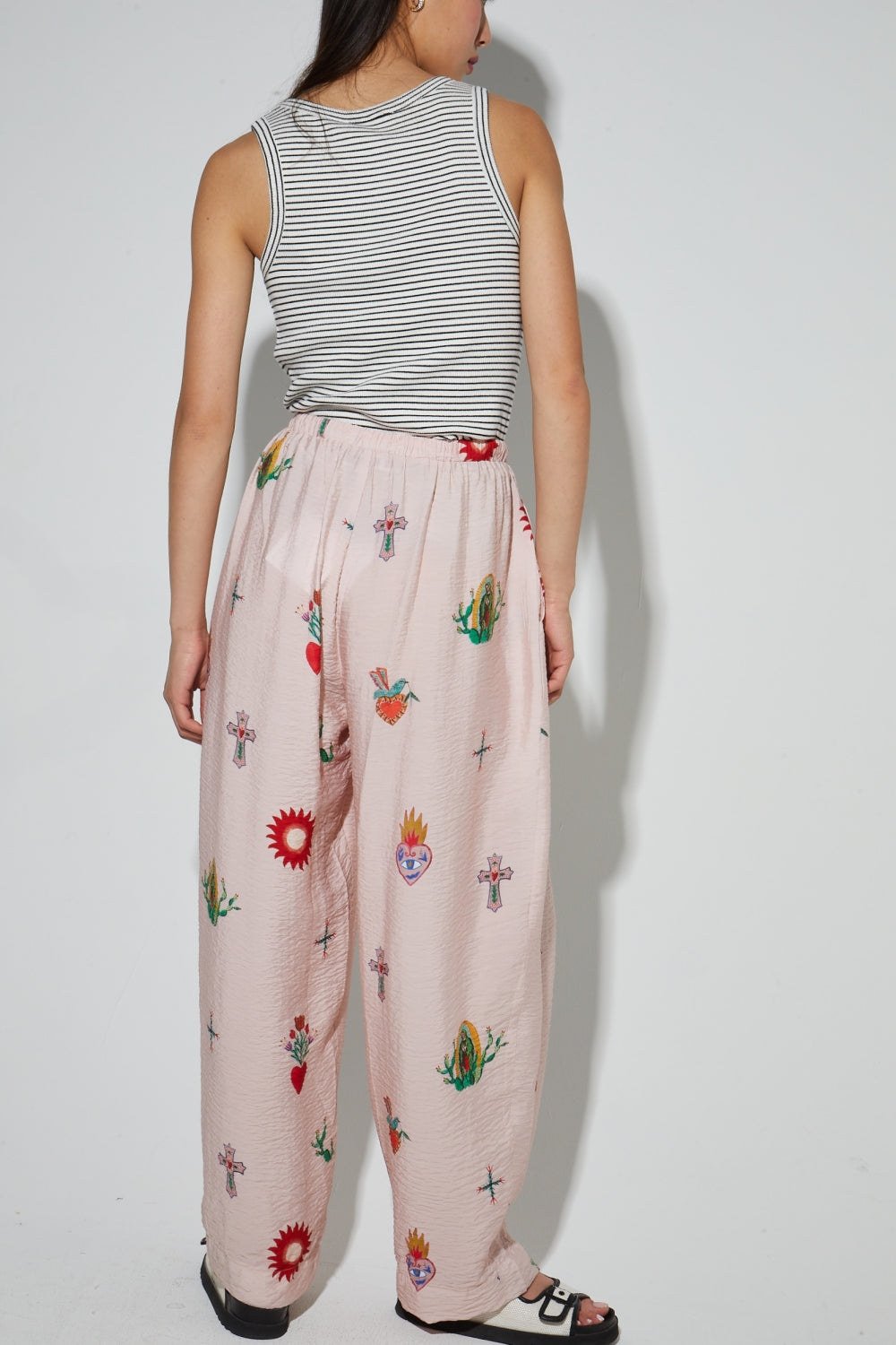 Pantalon Alma Imprimé Madone Fabriqué En Italie