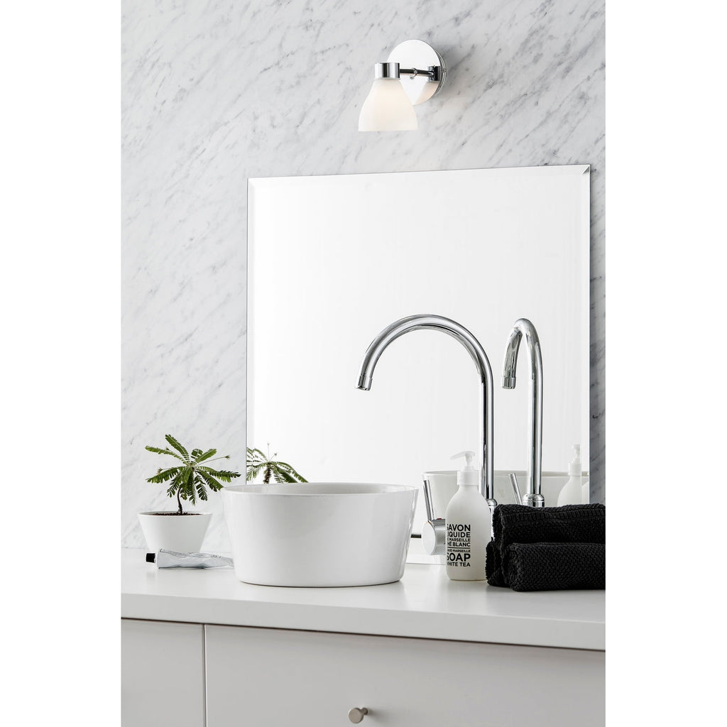 Lampe Murale - Cassis - 1 Ampoule - Chrome & Opal