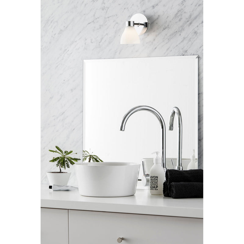 Lampe Murale - Cassis - 1 Ampoule - Chrome & Opal