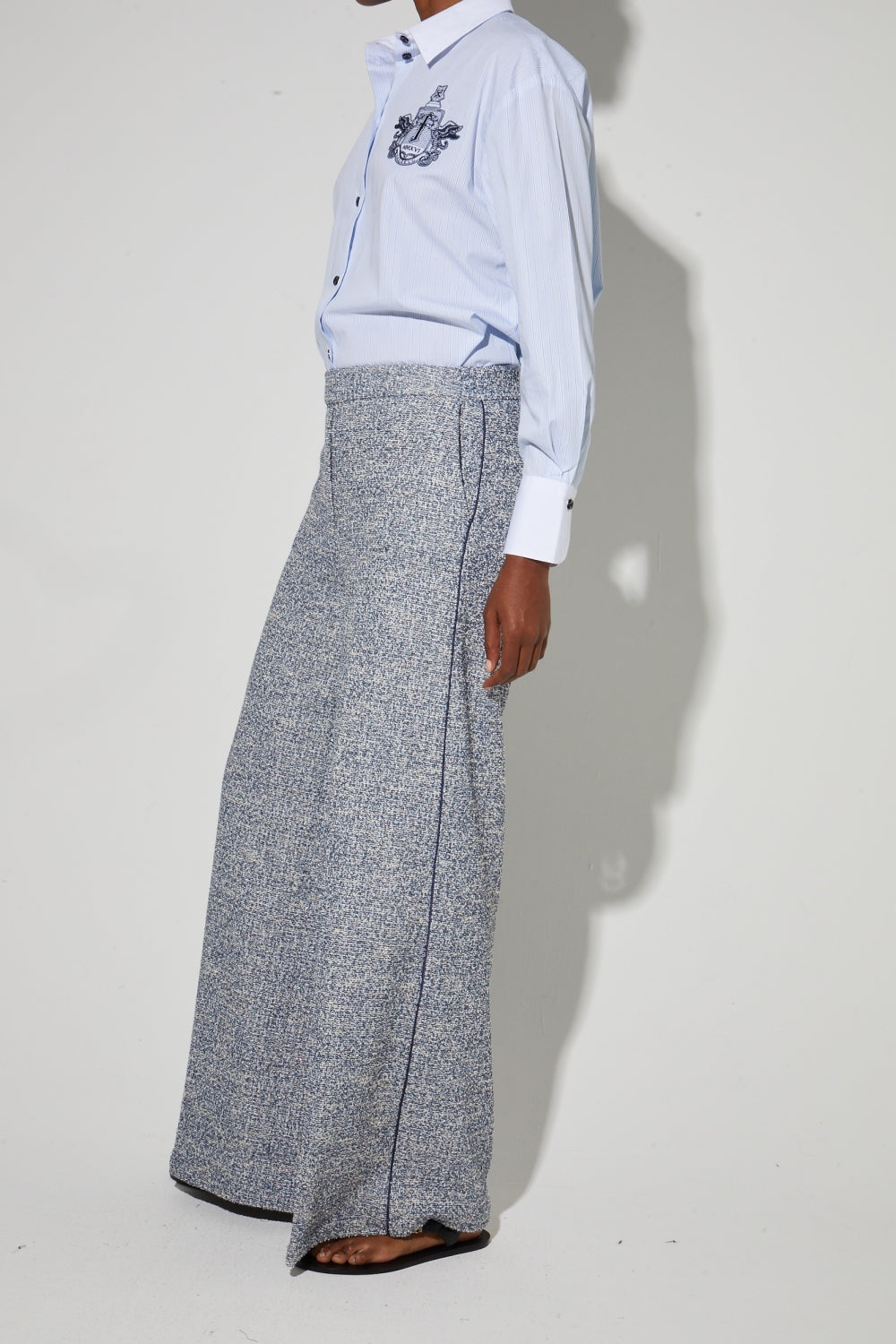 Pantalon Charlie Tricot Blue, Fabriqué En Italie
