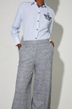 Pantalon Charlie Tricot Blue, Fabriqué En Italie