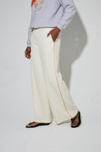 Pantalon Charlie Tricot Naturel, Fabriqué En Italie