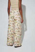 Pantalon Charlie, Toile Esprit Denim Vintage Flower Fabriqué En Italie