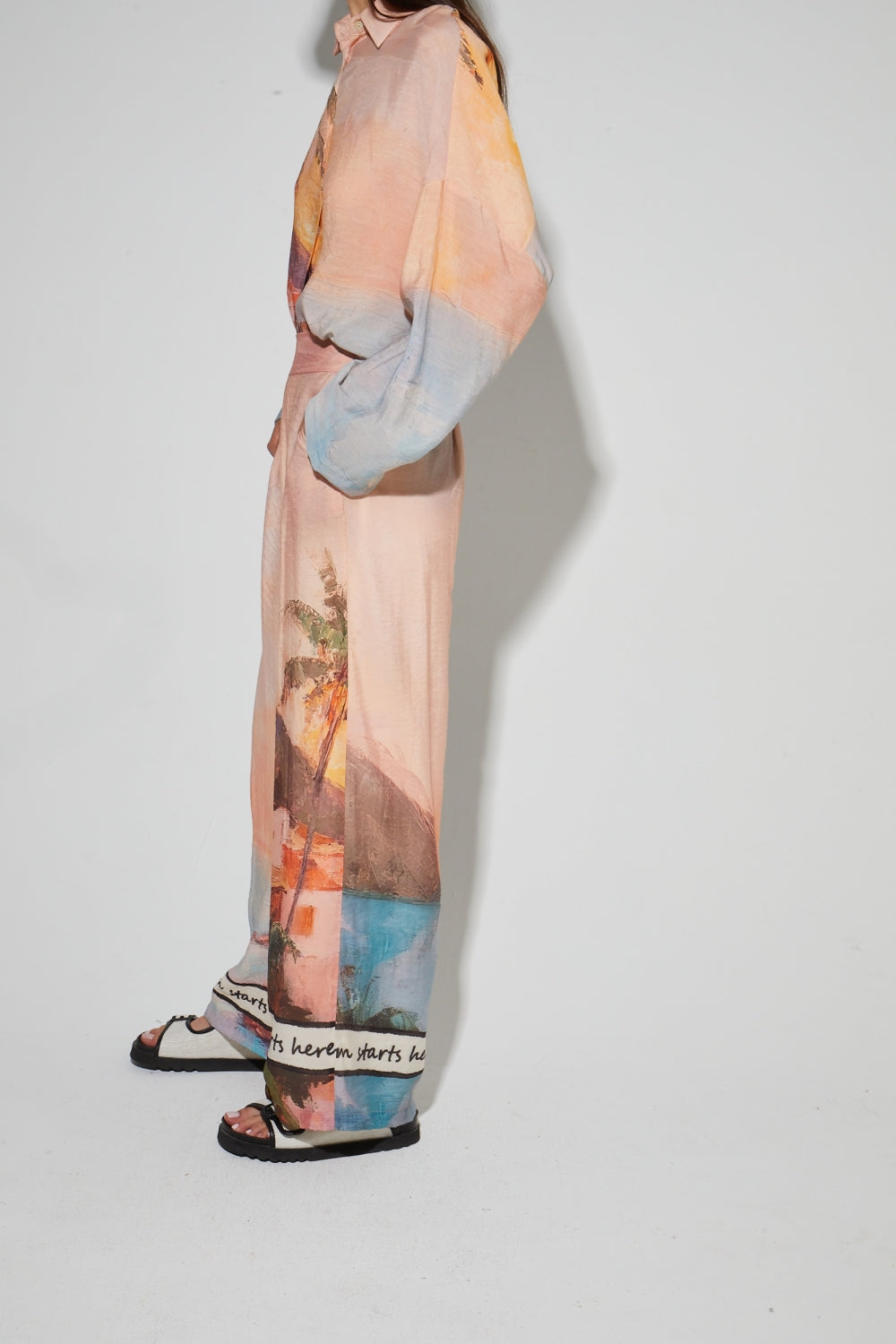 Pantalon Dylan, Imprimé Freedom Fabriqué En Italie