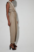 Pantalon Malou Tissage Coton Lin Fabriqué En Italie