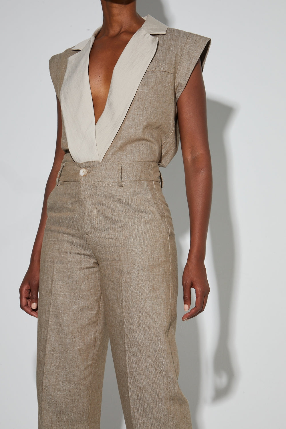 Pantalon Malou Tissage Coton Lin Fabriqué En Italie