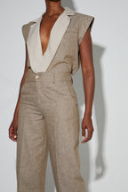 Pantalon Malou Tissage Coton Lin Fabriqué En Italie