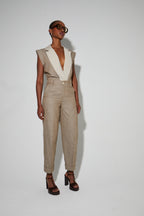 Pantalon Malou Tissage Coton Lin Fabriqué En Italie
