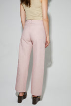 Pantalon Malou, Rayures Gaufrées Rouge Fabriqué En Italie