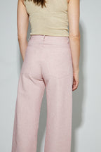 Pantalon Malou, Rayures Gaufrées Rouge Fabriqué En Italie