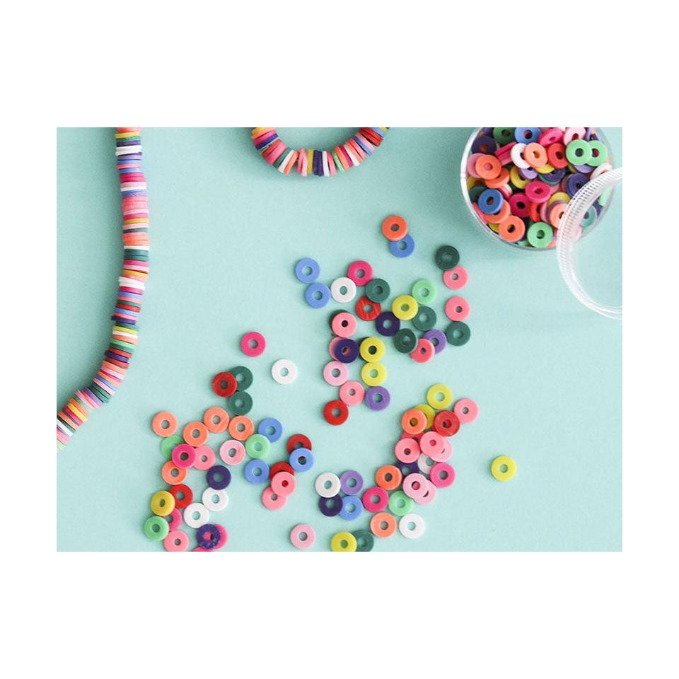 Box of Heishi Rondelle Beads 6 Mm - Mix of Pop Colors