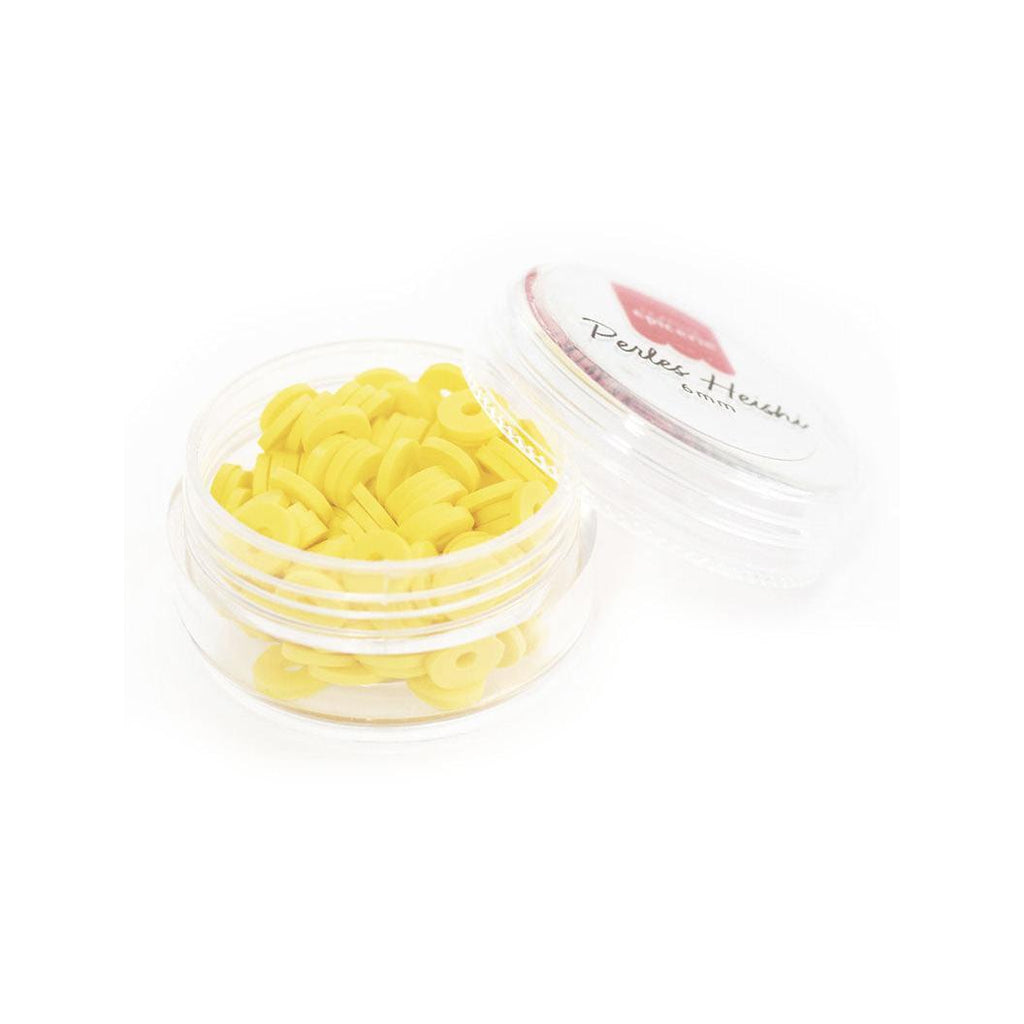 Caja de cuentas Heishi Rondelle 6 mm - Amarillo