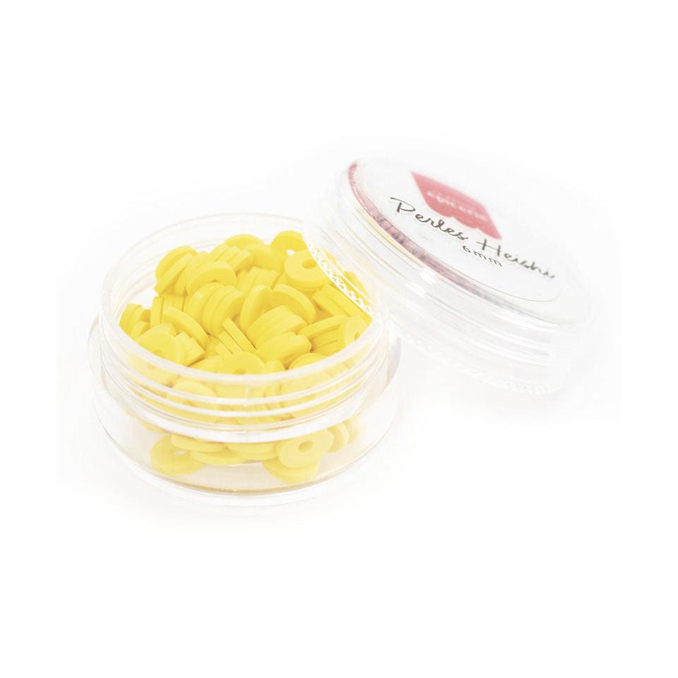 Caja de cuentas Heishi Rondelle 6 mm - Amarillo