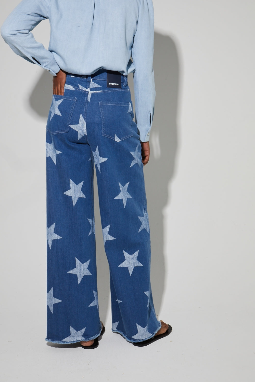 Pantalon Swiggy, Esprit Denim Print Étoile Blue Fabriqué En Italie
