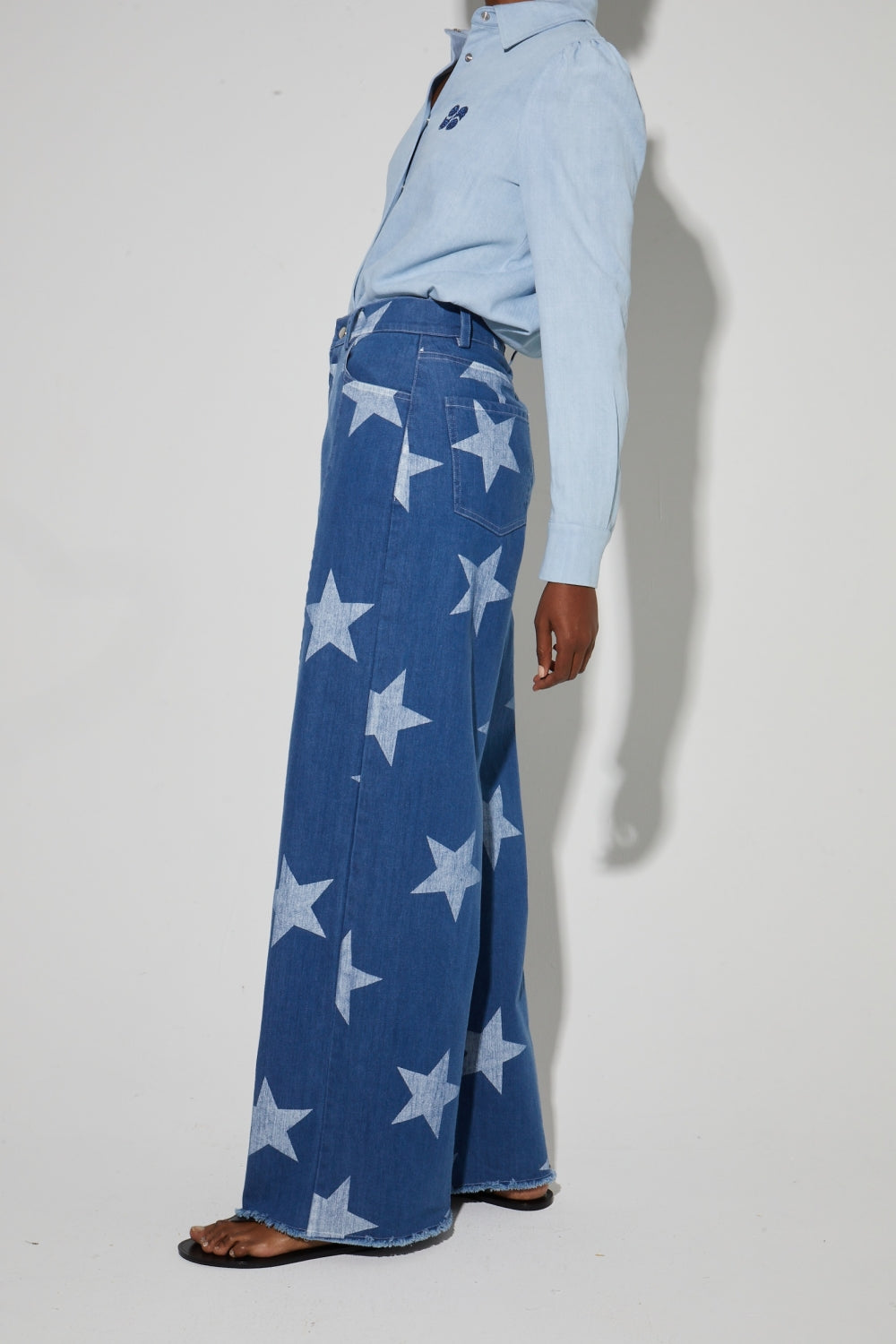 Pantalon Swiggy, Esprit Denim Print Étoile Blue Fabriqué En Italie