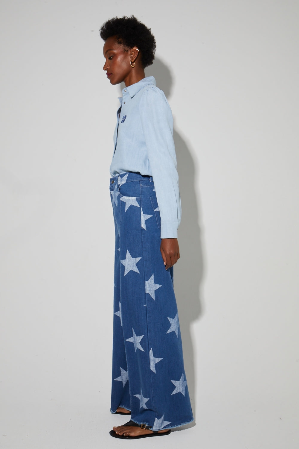 Pantalon Swiggy, Esprit Denim Print Étoile Blue Fabriqué En Italie
