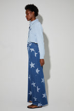 Pantalon Swiggy, Esprit Denim Print Étoile Blue Fabriqué En Italie