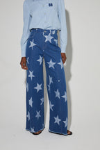 Pantalon Swiggy, Esprit Denim Print Étoile Blue Fabriqué En Italie
