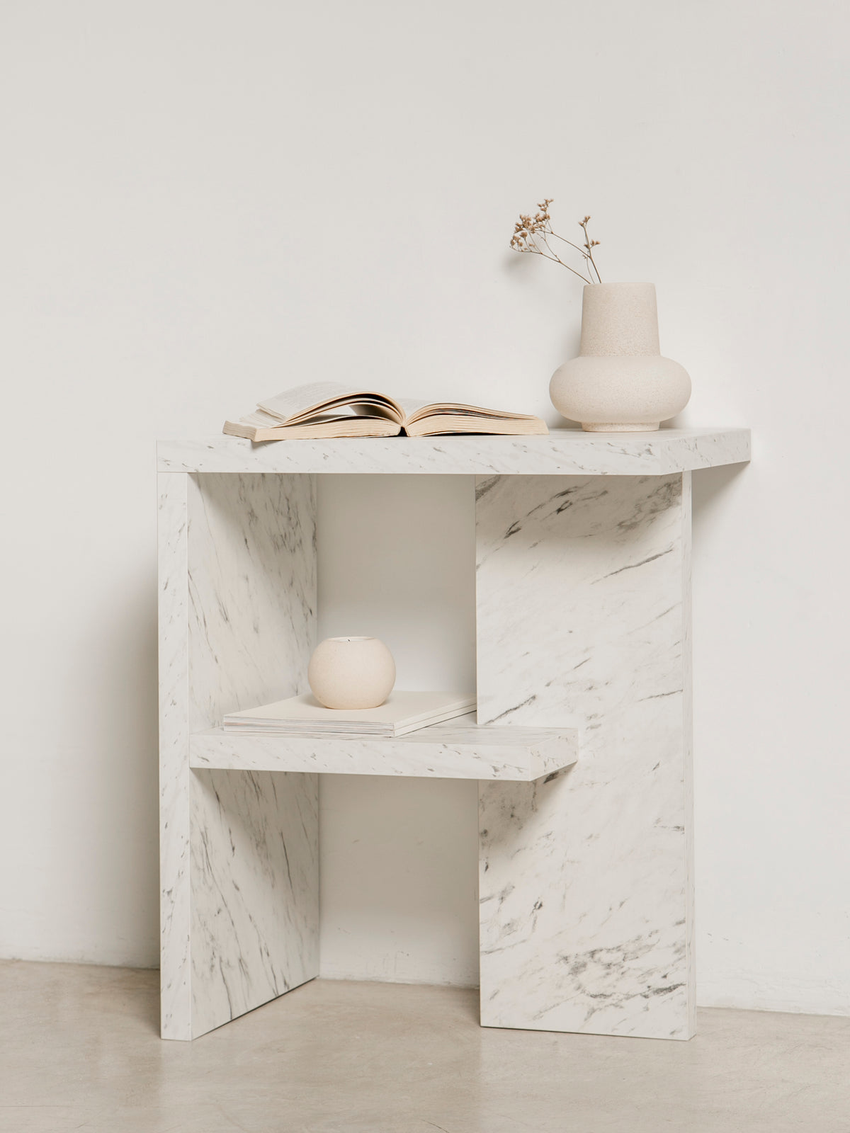 Table Basse Dante Look Marmol - Blanc