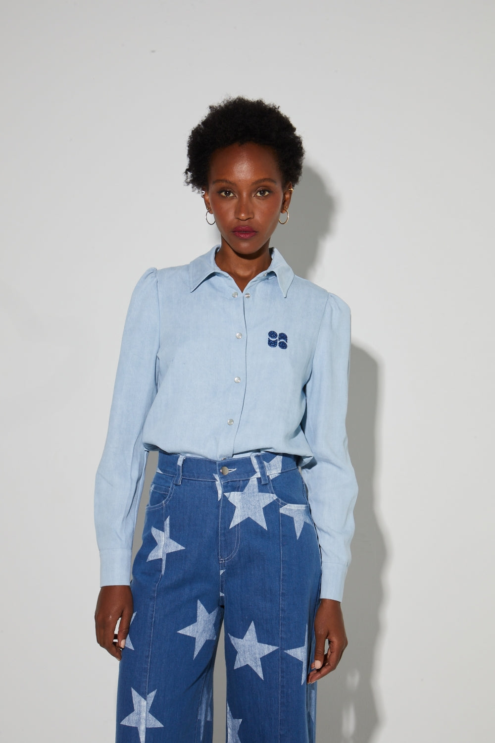 Pantalon Swiggy, Esprit Denim Print Étoile Blue Fabriqué En Italie