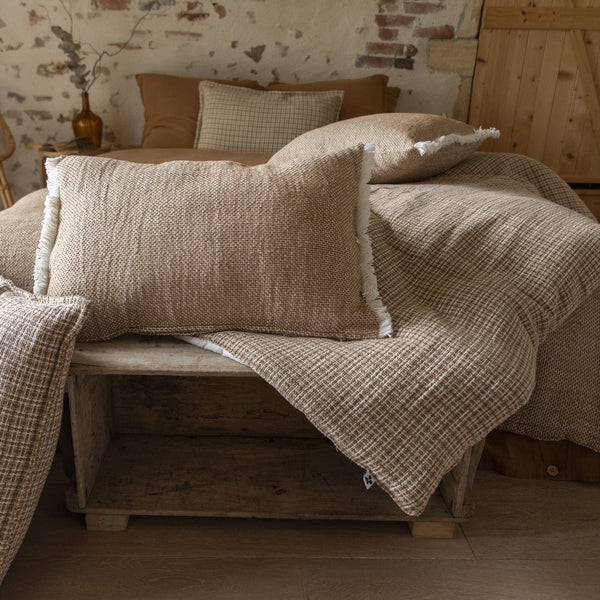 Anton - Coussin Déhoussable Avec Franges - Coton Texturé