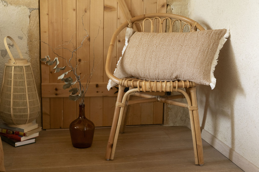 Anton - Coussin Déhoussable Avec Franges - Coton Texturé