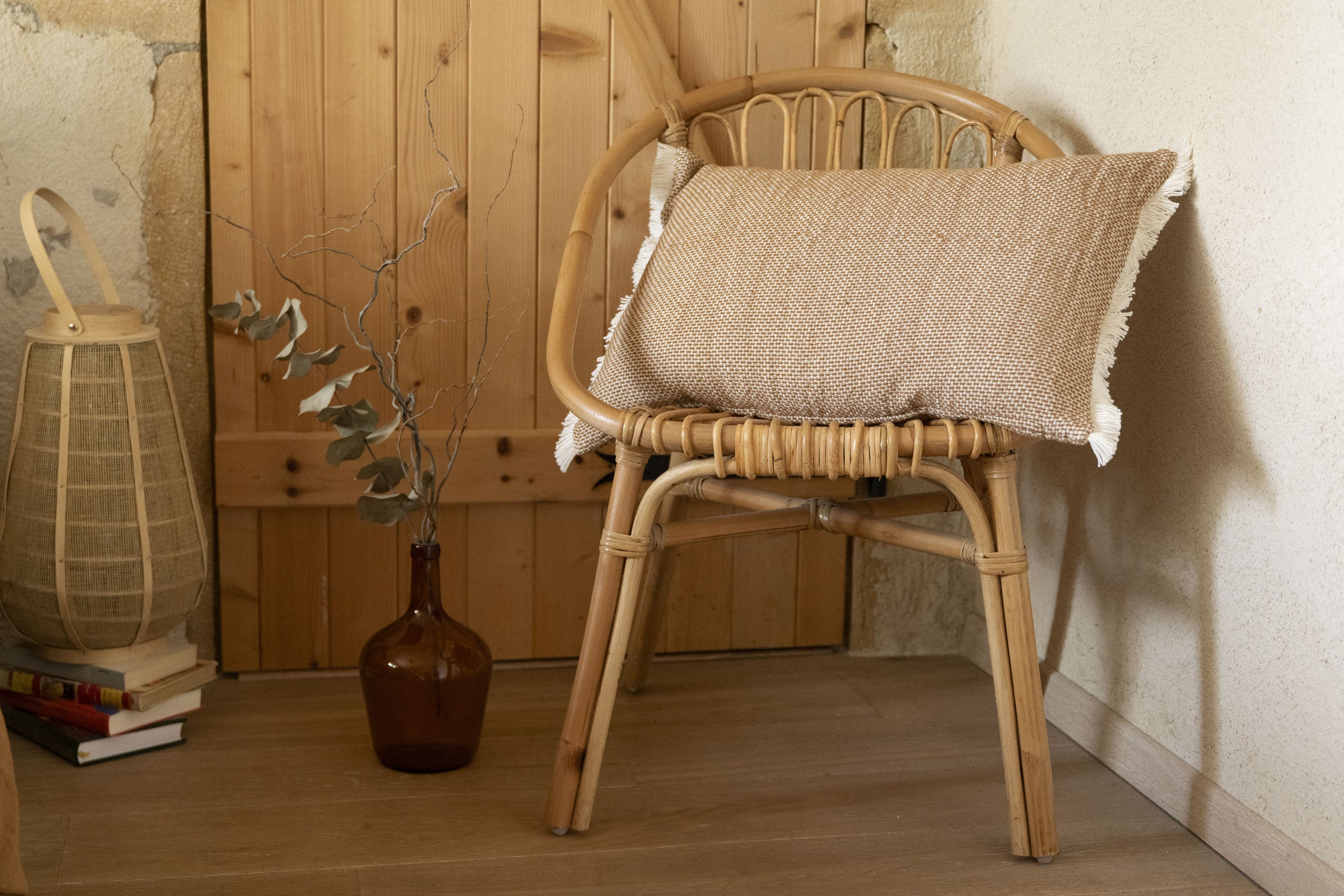 Anton - Coussin Déhoussable Avec Franges - Coton Texturé