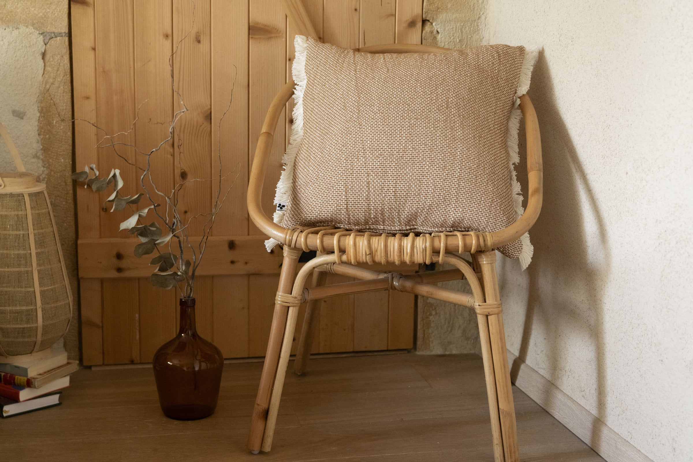 Anton - Coussin Déhoussable Avec Franges - Coton Texturé