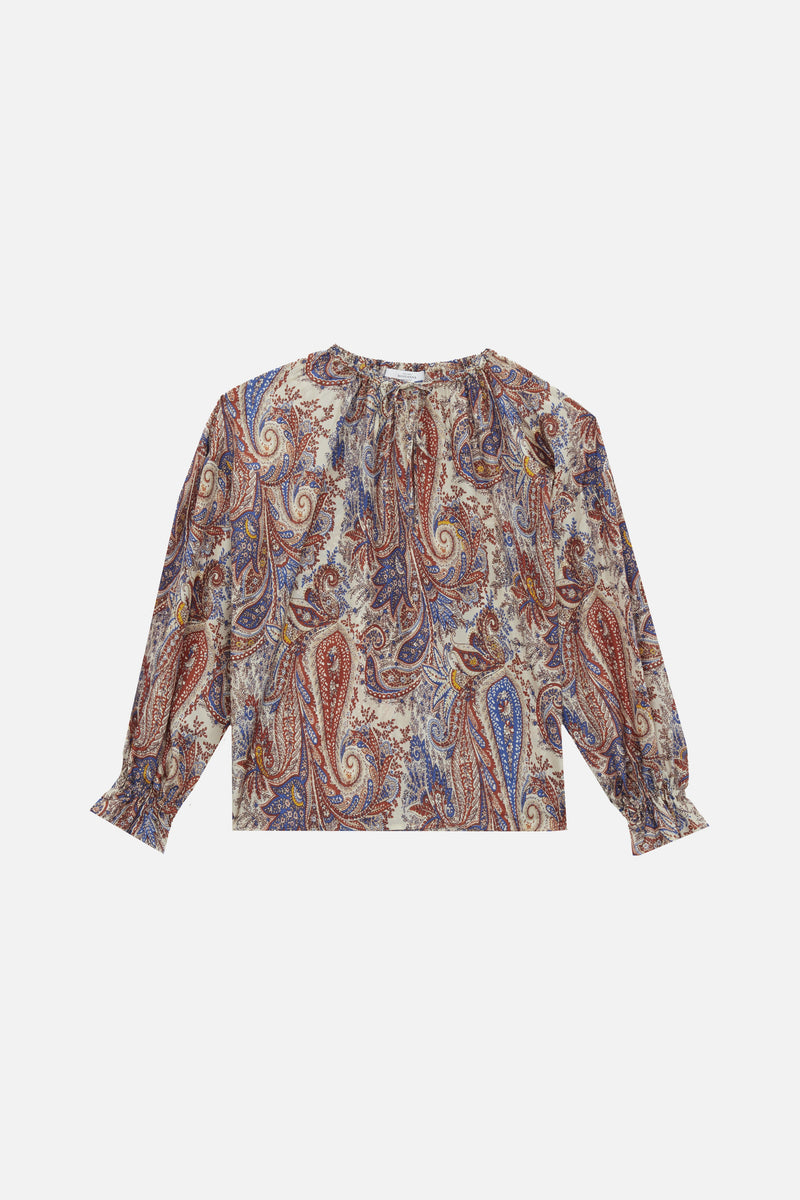 Ava Paisley DENIM Blouse