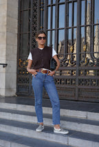 Raphaël Angora Chocolate Sleeveless Vest