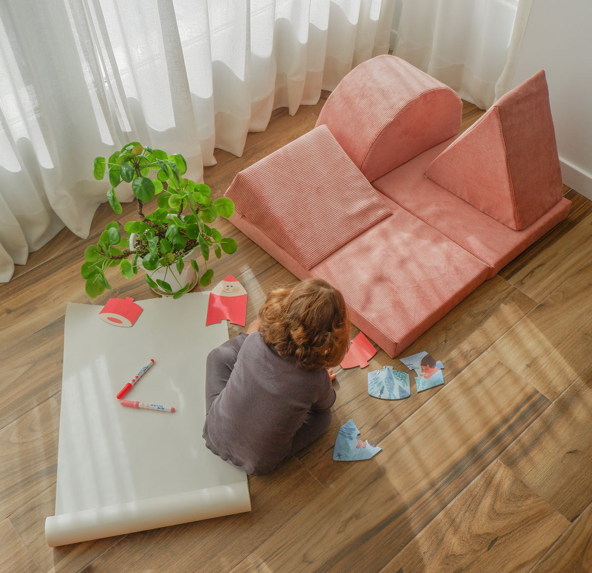 Bloc Psychomoteur Montessori Demi Triangle - Rose