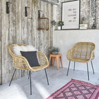 Boho - Lænestol - Rattan og metal - Natur