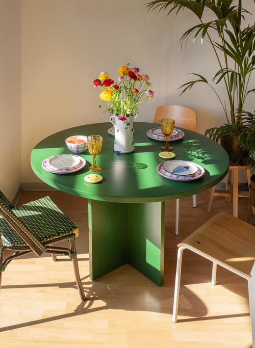 Table De Salle À Manger Ronde Matilda 120 Cm Stratifiée - Cèdre