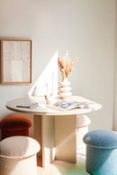 Mesa de comedor redonda Matilda 120 cm laminada - Taupe