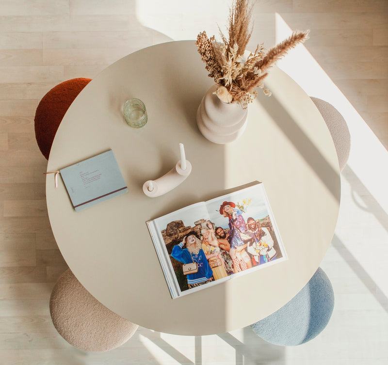 Mesa de comedor redonda Matilda 120 cm laminada - Taupe
