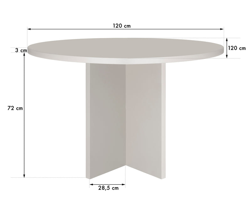 Mesa de comedor redonda Matilda 120 cm laminada - Taupe