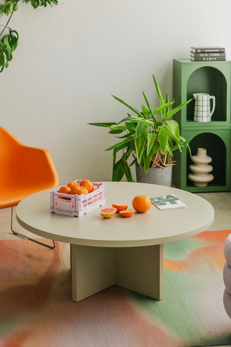 Table Basse Pausa Ronde 100 Cm En Stratifié - Taupe