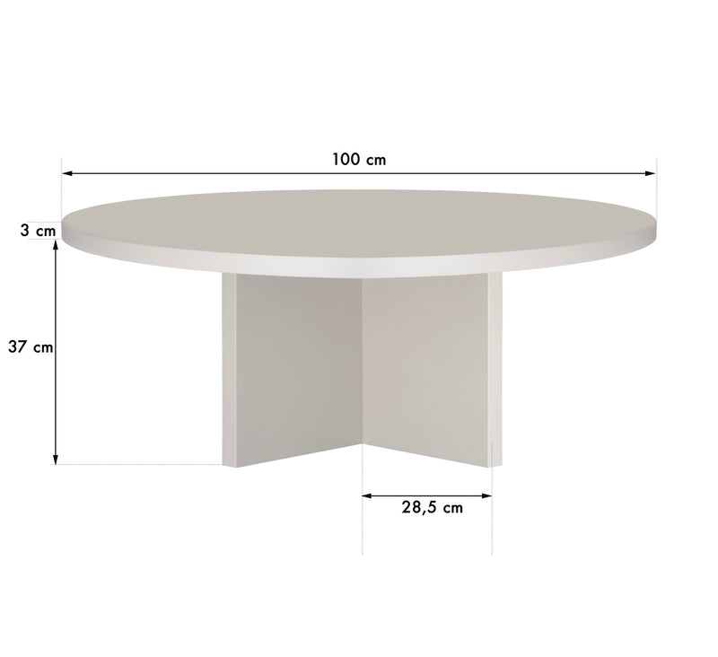Table Basse Pausa Ronde 100 Cm En Stratifié - Taupe