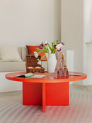 Pausa Round Coffee Table 100cm in Laminate - Flame - Flame