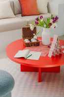 Pausa Round Coffee Table 100cm in Laminate - Flame - Flame