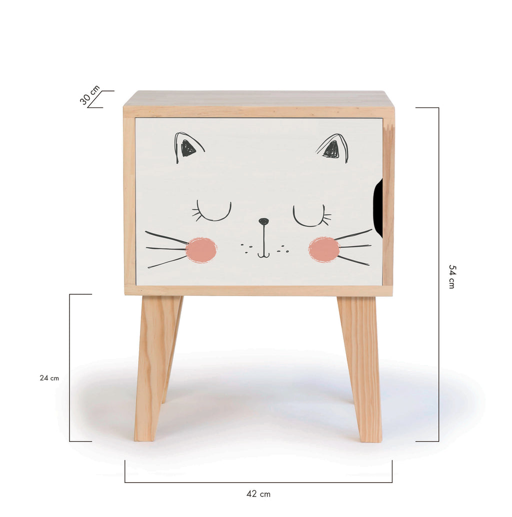 Mesita de noche Montessori - Natural "Cat"