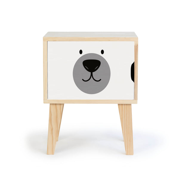 Mesita De Noche Montessori - Natural "Bear Face"
