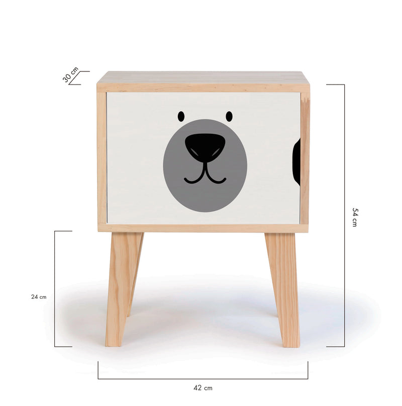 Table de Chevet Montessori - Naturel "Bear Face"